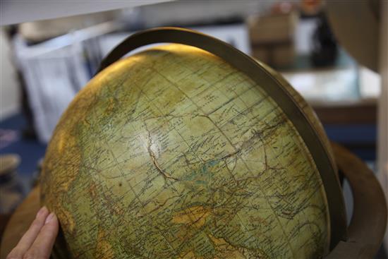 A French 12 inch terrestrial globe, c.1900, by G.Thomas,